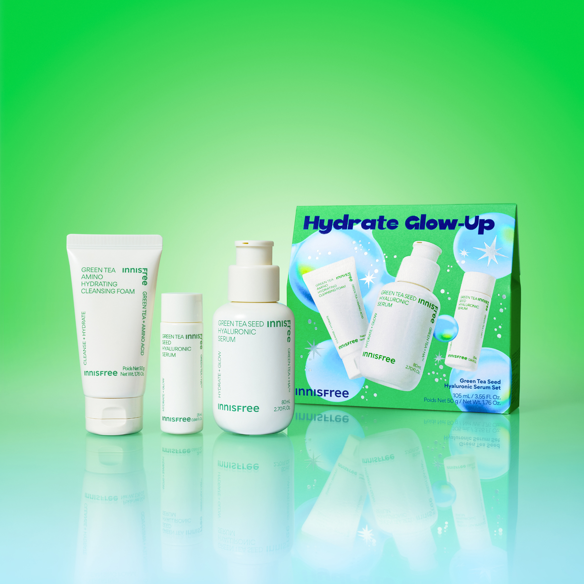 繽紛小島聖誕系列 - 綠茶籽透明質酸注水精華套裝(價值$347)