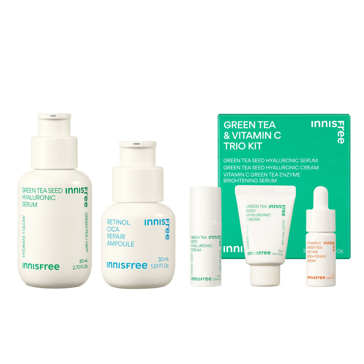 Green Tea Seed Hyaluronic Serum and Retinol Serum Set (Value$703)
